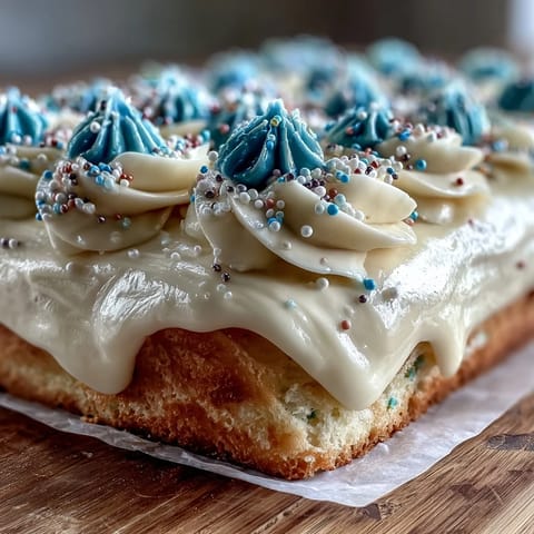 Festive vanilla sheet cake with creamy buttercream and Class of 2026 piping for graduation celebrations.  