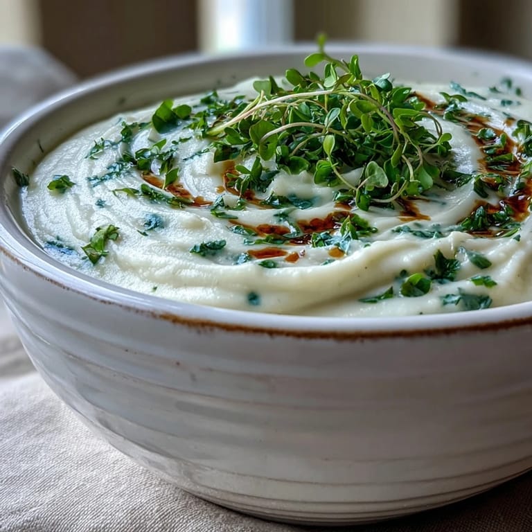 Silky smooth Celery Root Bisque served in a rustic bowl, perfect for elegant dinner parties.