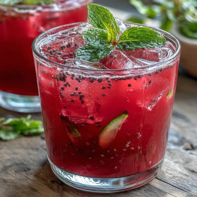 Refreshing dragon fruit lemonade with chia seeds, perfect for a sunny afternoon.