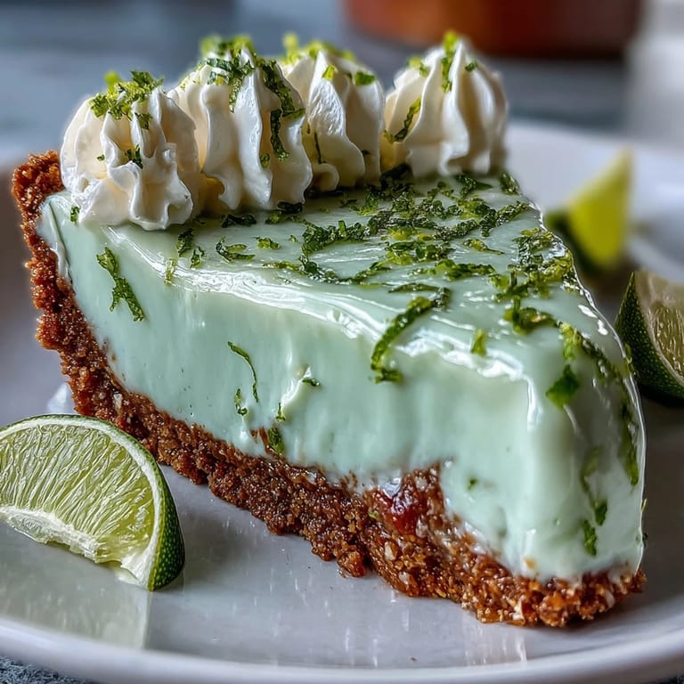 This No-Bake Key Lime Pie looks refreshing and is perfectly chilled for dessert.