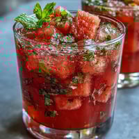 Refreshing watermelon mint lemonade with juicy fruit, fresh herbs, and zesty citrus in a clear pitcher, perfect for summer sipping.