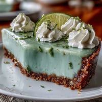 Creamy No-Bake Key Lime Pie on graham cracker crust with lime zest.